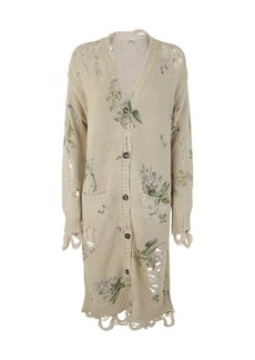 R13 FLORAL DISTRESSED LONG CARDIGAN CLOTHING