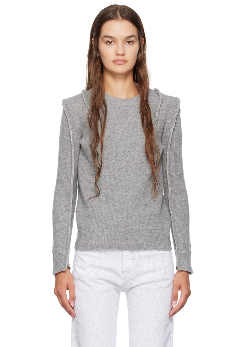 R13 Gray Flat Sleeve Sweater