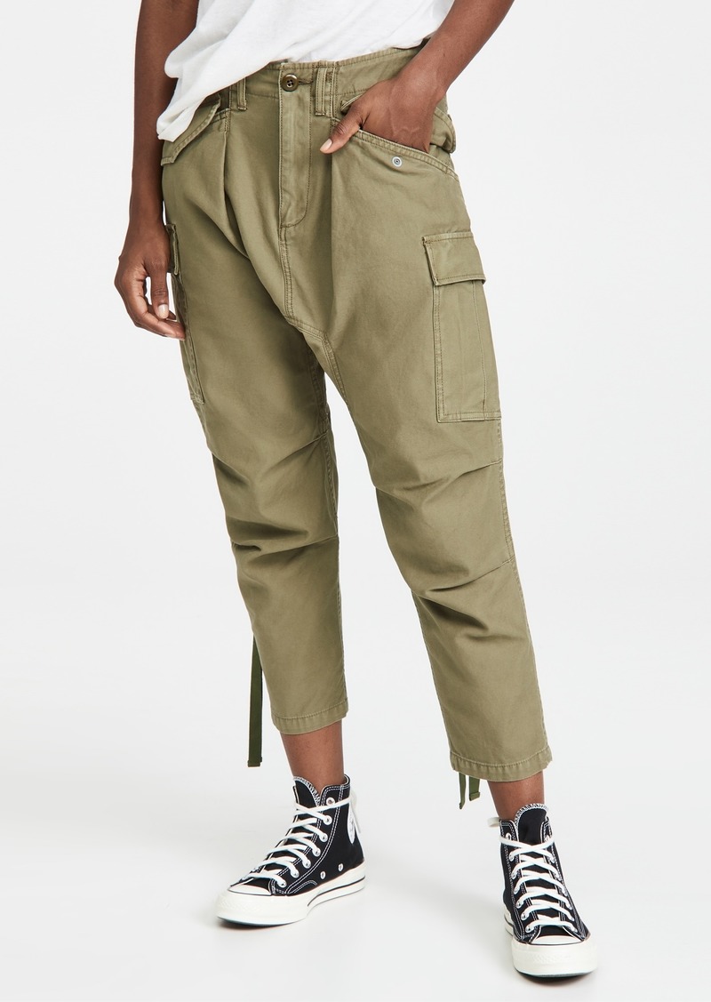 R13 graphic-print cargo trousers - White