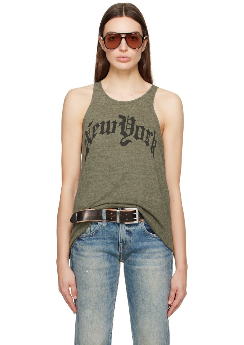 R13 Khaki 'New York' Tank Top