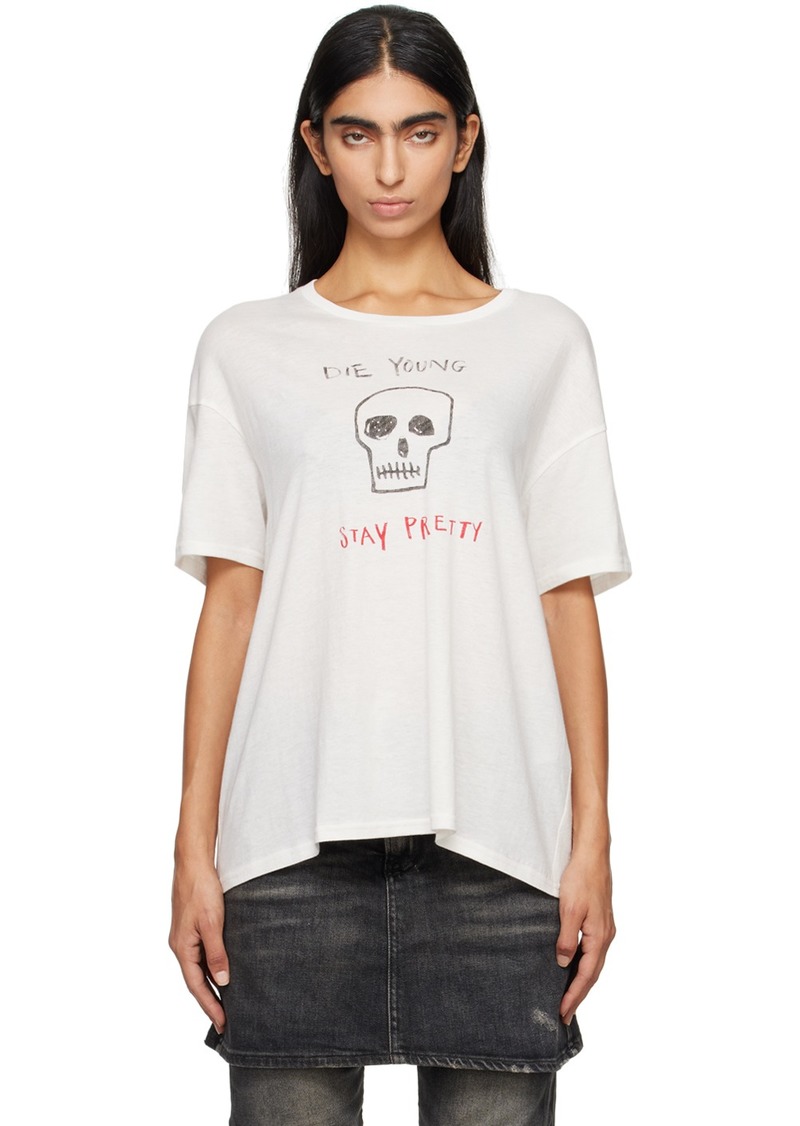 R13 Off-White 'Die Young Stay Pretty' T-Shirt