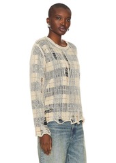 R13 Overlay Distressed Relaxed Crewneck