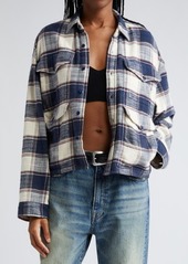 R13 Plaid Multipocket Crop Overshirt