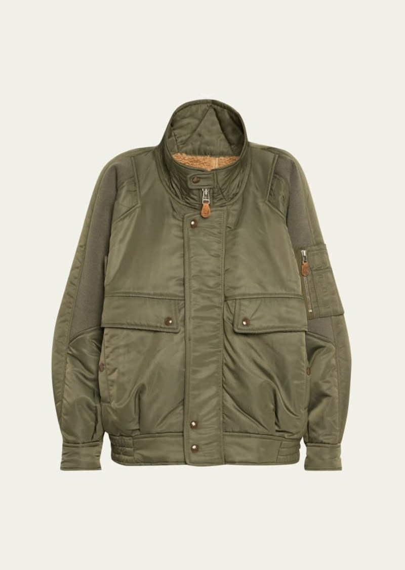 R13 Ribbed Flight Bomber Jacket