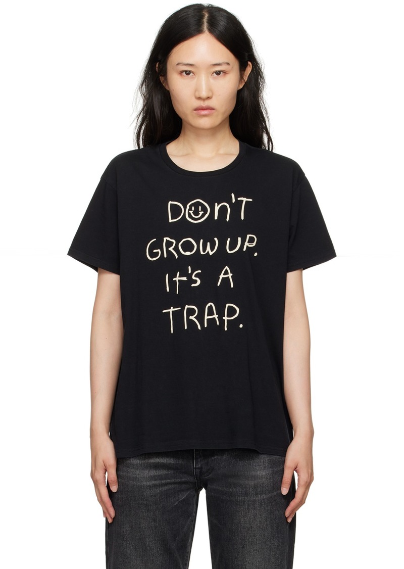 R13 SSENSE Exclusive Black 'Don't Grow Up' T-Shirt