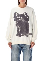 R13 Three-headed cat oversized crewneck