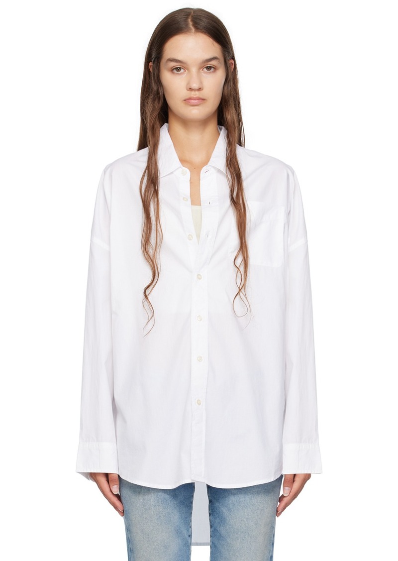 R13 White Drop Neck Shirt