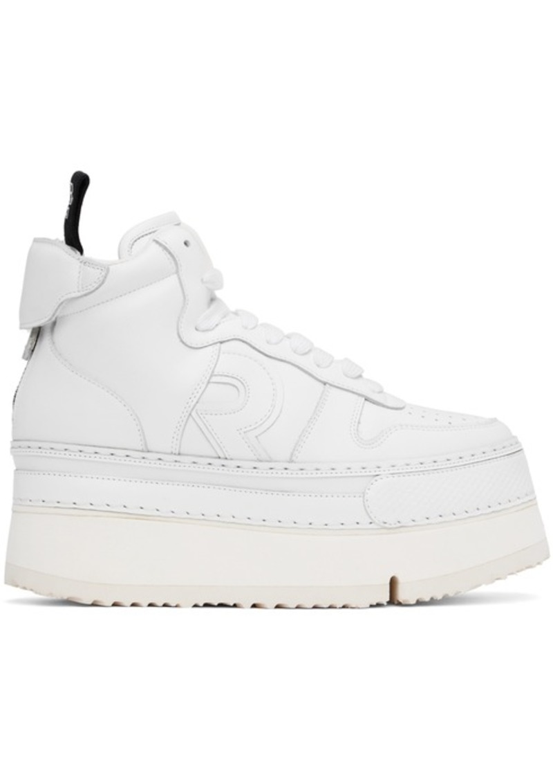 R13 White Leather Riot High Top Sneakers