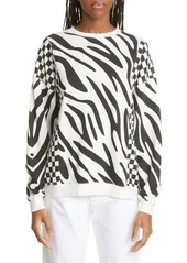 R13 Women's Tiger Check Oversize Cotton Blend Sweatshirt