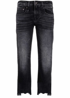 R13 raw-cut cropped jeans