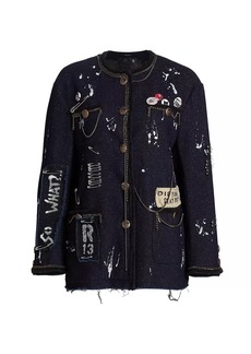 R13 Slouch Chain & Pin-Embellished Cotton Jacket