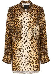 R13 Western fringed cheetah-print shirt