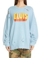 Women's R13 Elvis Graphic Distressed Sweatshirt