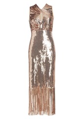 Rachel Comey Petra Keyhole Sequin Fringe Midi Dress