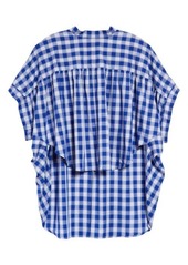 Rachel Comey Blush Plaid High-Low Top in Blue at Nordstrom
