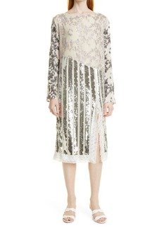 Rachel Comey Dancando Sequin & Lace Long Sleeve Dress in Silver Multi at Nordstrom