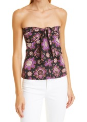Rachel Comey Beach Strapless Cotton Top in Black Multi at Nordstrom