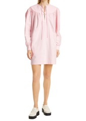 Rachel Comey Maquette Lace-Up Long Sleeve Minidress in Pink at Nordstrom