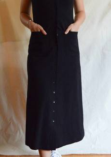 Rachel Pally Winter Linen Canvas Mela Dress In Black