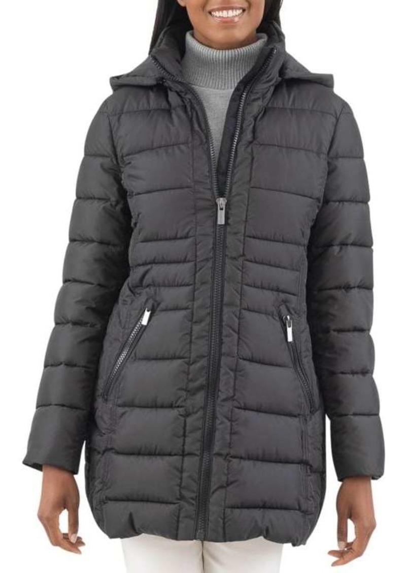 Rachel Roy Longline Hooded Puffer Jacket