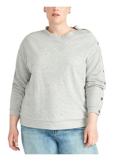 Rachel Roy Plus Womens Studded Asymmetric Sweatshirt