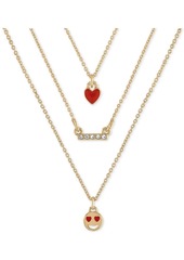 Rachel Rachel Roy Gold-Tone 3-Pc. Set Emoji Love Pendant Necklace, 16" + 2" extender