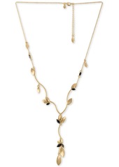 Rachel Rachel Roy Gold-Tone Crystal & Petal Lariat Necklace, 18" + 2" extender