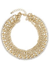 Rachel Rachel Roy Gold-Tone Crystal Multi-Row Collar Necklace, 15" + 2" extender