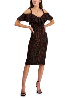 Rachel Rachel Roy Marcella Off-The-Shoulder Dress - Leopard