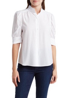 RACHEL Rachel Roy Short Sleeve Boyfriend Button-Up Shirt in White at Nordstrom Rack