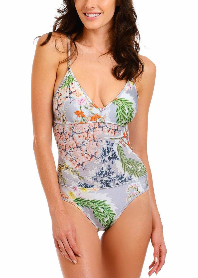 RACHEL Rachel Roy Womens One Piece Swimsuit with Top Strap as Closure at Neck 