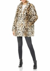 RACHEL Rachel Roy Women's Faux Fur Mid Length Coat  L
