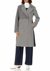 RACHEL Rachel Roy Women's Plus Size Mixed Print Synthetic Wool Long Coat