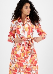 Rachel Rachel Roy Women's Pru Floral Maxi Shirt Dress - Coral Blossom