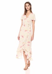 RACHEL Rachel Roy Women's Shortsleeve Wrap Top Printed Midi Dress