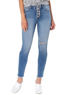Rachel Roy High Waist Ripped Ankle Skinny Jeans in Stature at Nordstrom Rack