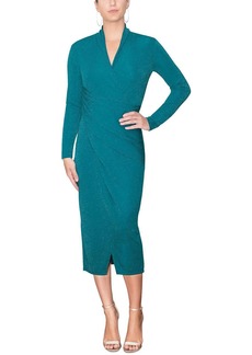 Rachel Roy Womens Faux Wrap Midi Cocktail and Party Dress