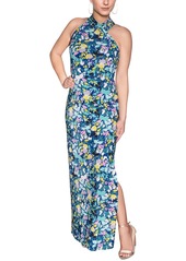 Rachel Roy Womens Floral Print Halter Maxi Dress