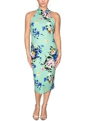 Rachel Roy Womens High-neck Fitted Midi Dress