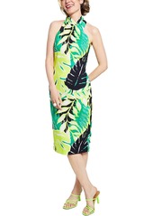 Rachel Roy Womens High-neck Fitted Midi Dress