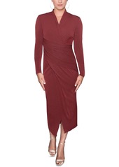 Rachel Roy Womens Knit Faux-Wrap Midi Dress