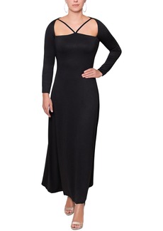 Rachel Roy Womens Strappy Neck Long Cocktail and Party Dress