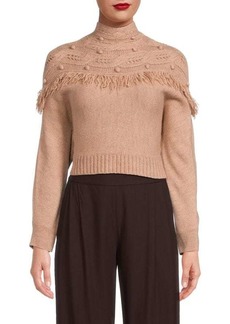 Rachel Zoe Andie Fringe Wool Blend Sweater