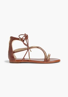 Rachel Zoe - Babette chain-trimmed leather sandals - Brown - US 6