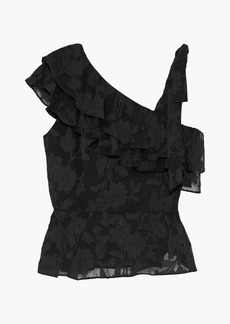 Rachel Zoe - Katerina ruffled fil coupé silk and cotton-blend top - Black - US 10