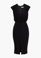 Rachel Zoe - Mayberry paneled fringed sequin-embellished crepe dress - Black - US 0