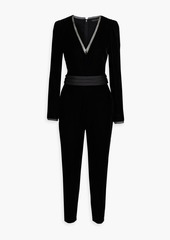 Rachel Zoe - Rafaele organza-trimmed velvet jumpsuit - Black - US 2
