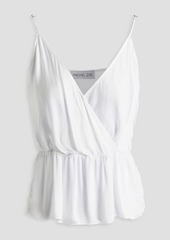 Rachel Zoe - Wrap-effect washed-satin top - White - XL