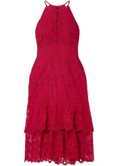 Rachel Zoe Woman Annalise Tiered Guipure Lace Midi Dress Crimson