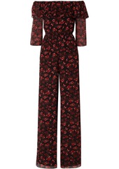 Rachel Zoe Woman Samura Off-the-shoulder Floral-print Silk-georgette Jumpsuit Black